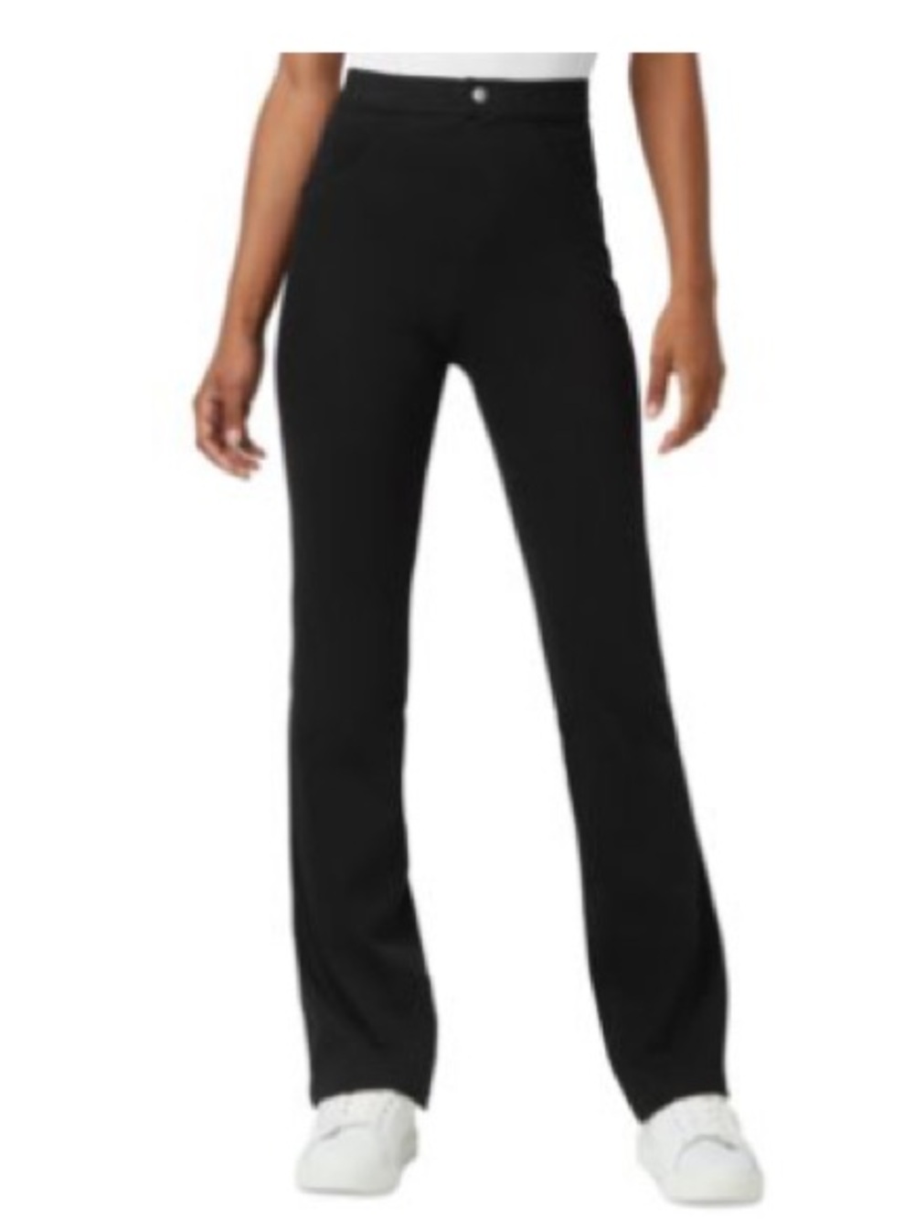 High-Rise Black Straight-Leg Women's Pants by HUE